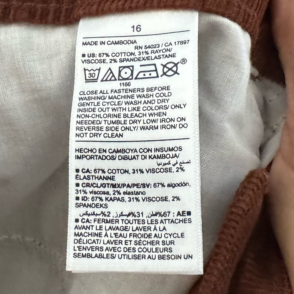 Old Navy Corduroy Pant High Flare Casual Retro Boho Classic Academia Brown 16 - Picture 9 of 11